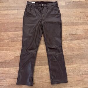 Gap women's faux leather high-rise straight leg pants size 10
 b77